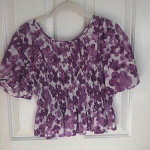 Rails purple and white floral print top